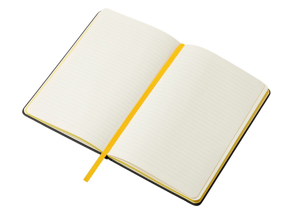 Бизнес блокнот Bossy Junior с цветным срезом, твердая обложка, 96 листов, черный и желтый