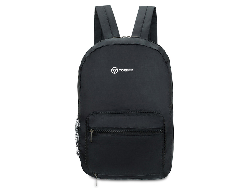 Рюкзак складной TORBER, черный, полиэстер, 49x33x12 см Рюкзак складной TORBER, черный, полиэстер, 49x33x12 см