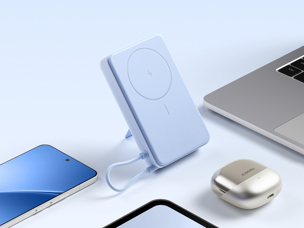 Внешний аккумулятор Xiaomi Magnetic Power Bank 10000 with Built-in Stand Blue Внешний аккумулятор Xiaomi Magnetic Power Bank 10000 with Built-in Stand Blue