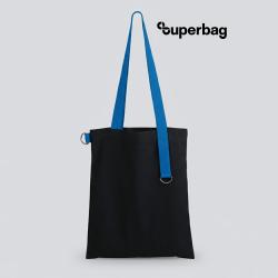 Шоппер Superbag black (чёрный с голубым)