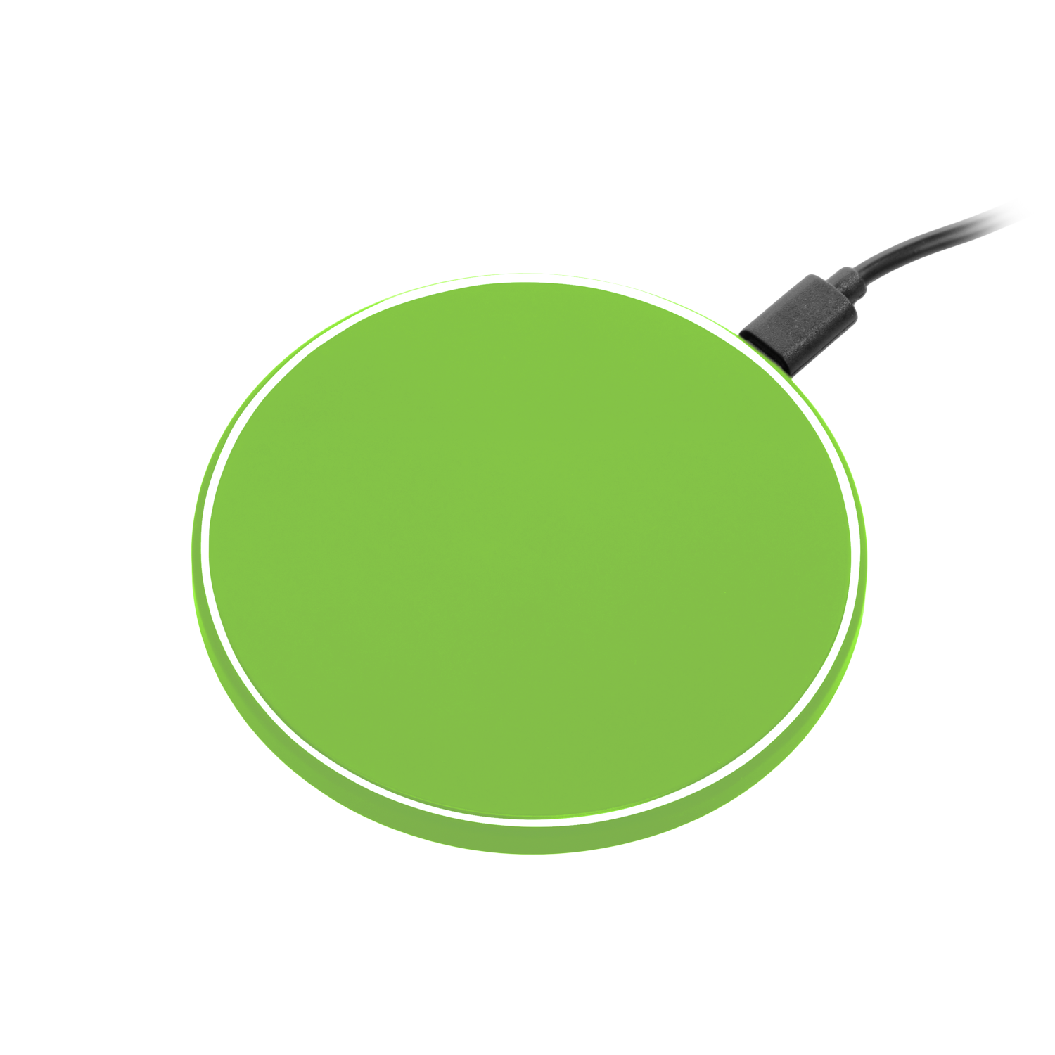 Беспроводное зарядное устройство с подсветкой 15W Аурис (Auris), салатовое Беспроводное зарядное устройство с подсветкой 15W Аурис (Auris), салатовое