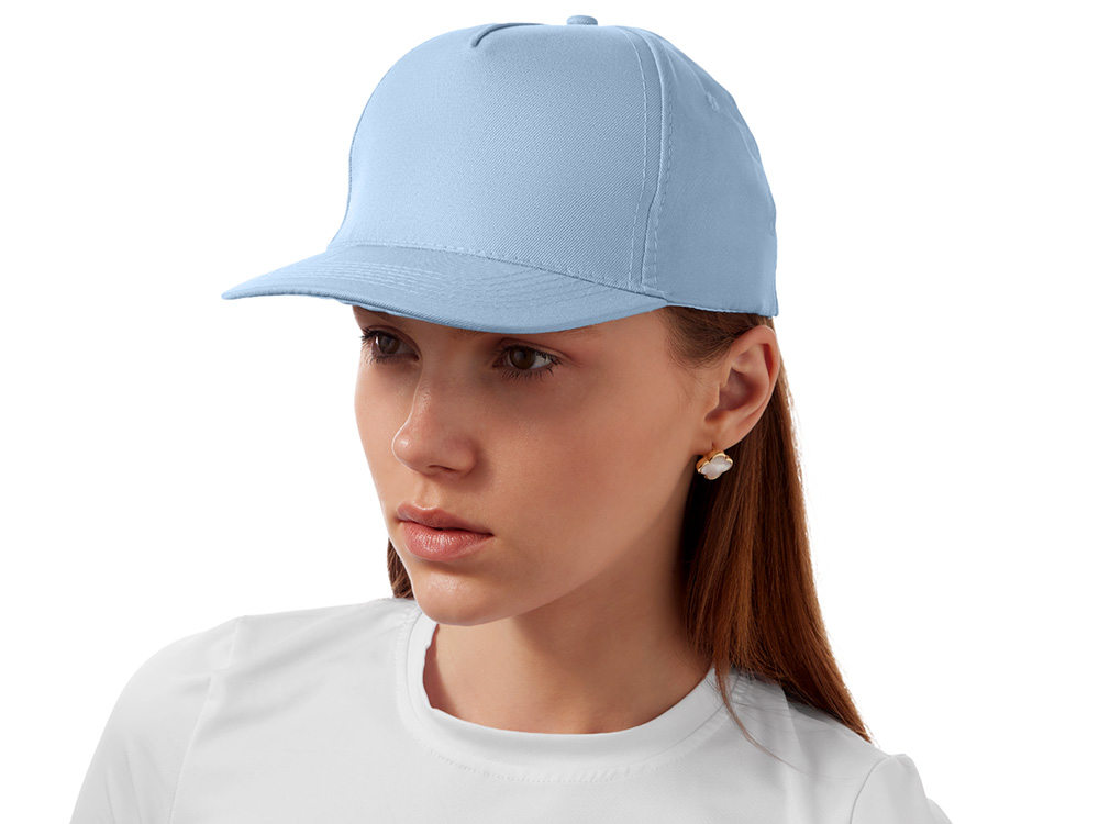 Бейсболка Poly 5-ти панельная 120гр, небесно-голубой