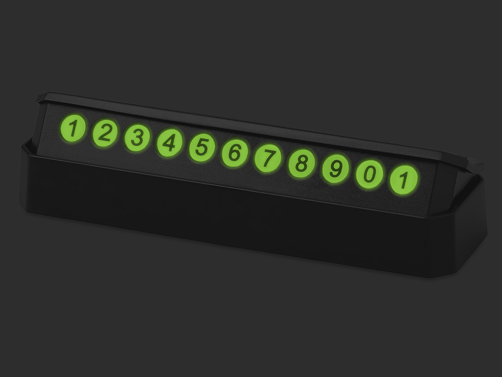 Табличка Tempark с номером телефона для временной парковки с подсветкой, черный