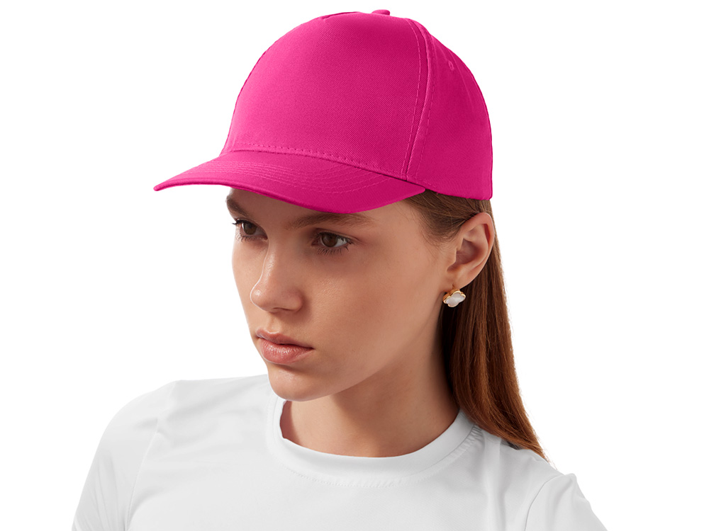 Бейсболка Poly 5-ти панельная 120гр, фуксия