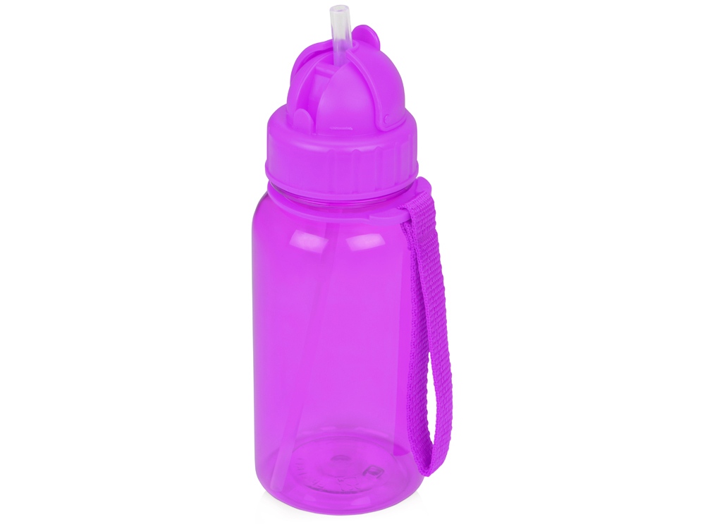 Бутылка для воды со складной соломинкой Kidz 500 мл, фиолетовый
