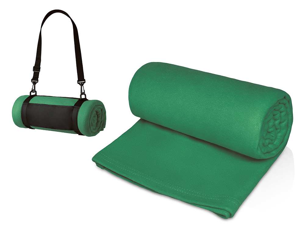 Плед Нежность с плечевым ремнем, зеленый Плед Нежность с плечевым ремнем, зеленый