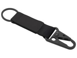 Брелок-ремувка Carabinier из ткани с вставкой из экокожи и карабином, черный Брелок-ремувка Carabinier из ткани с вставкой из экокожи и карабином, черный