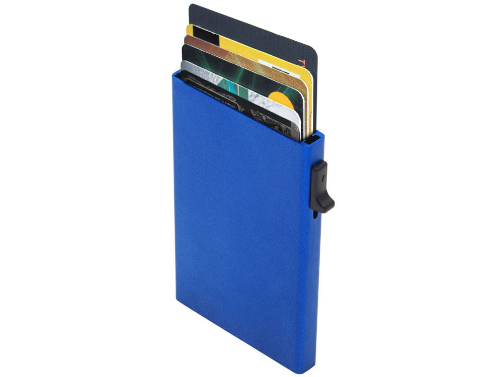Картхолдер Florence с RFID- защитой из алюминия, синий