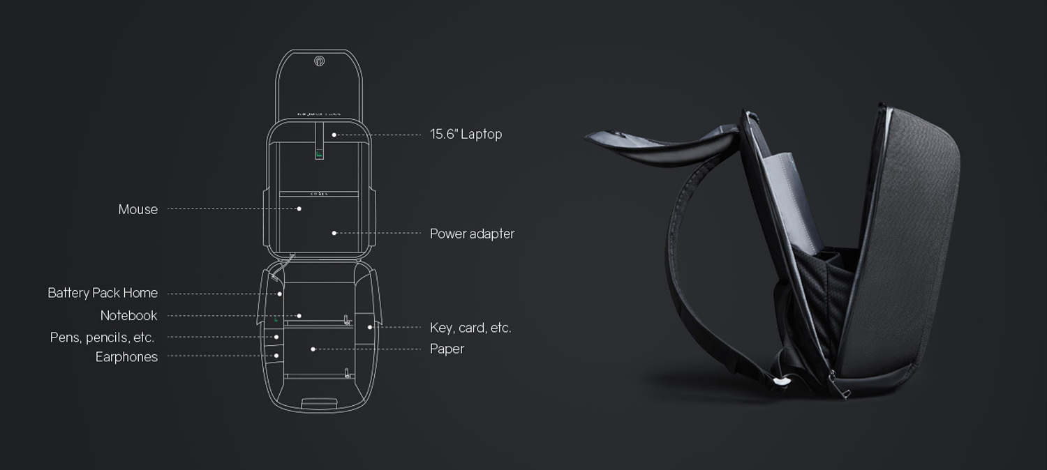 Рюкзак KORIN ClickPack X 45х32х15,5 см, с клапаном, черный