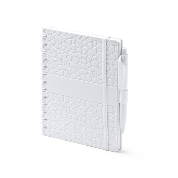 Блокнот А5 DURAN в твёрдом переплёте с ручкой, белый