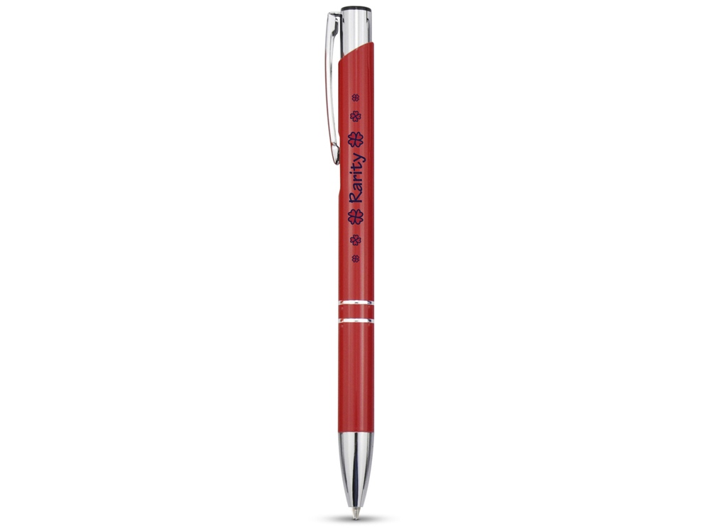 Алюминиевая шариковая кнопочная ручка Moneta, синие чернила, красный