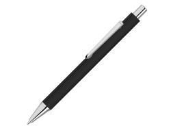 Ручка шариковая металлическая Pyra soft-touch с зеркальной гравировкой, черный