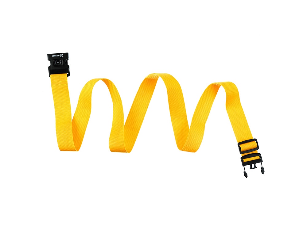 Ремень для чемодана Torber, желтый, 182 х 5 см Ремень для чемодана Torber, желтый, 182 х 5 см