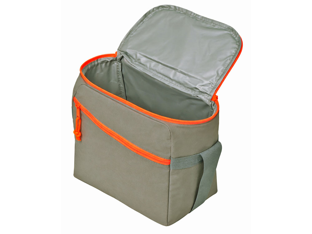Изотермическая сумка-холодильник Neo Classic c контрастной молнией, серый/оранжевый
