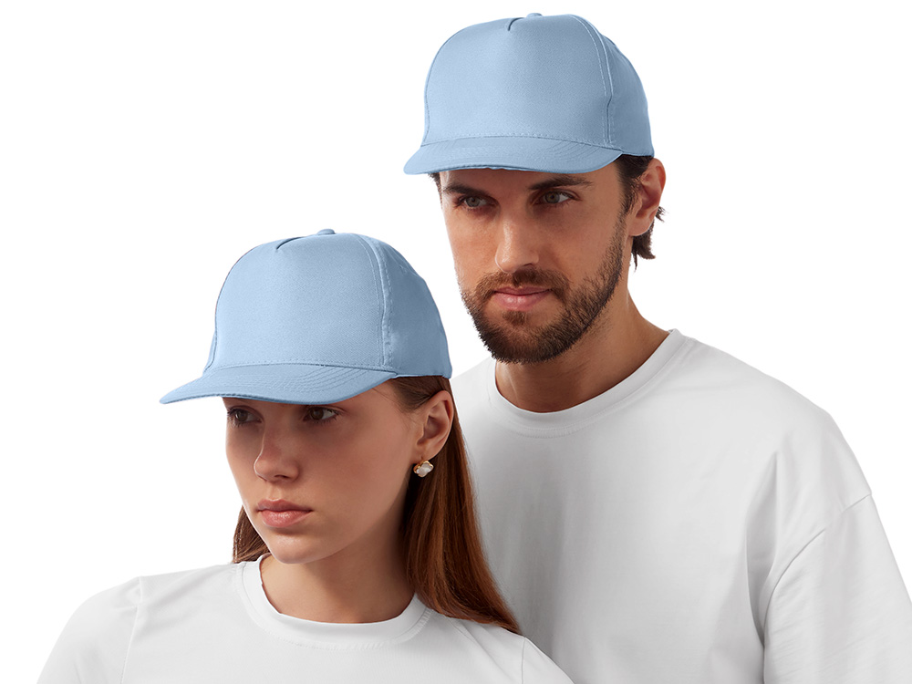 Бейсболка Poly 5-ти панельная 120гр, небесно-голубой