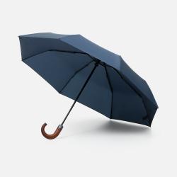 Зонт складной Classic, темно-синий с темной ручкой Зонт складной Classic, темно-синий с темной ручкой