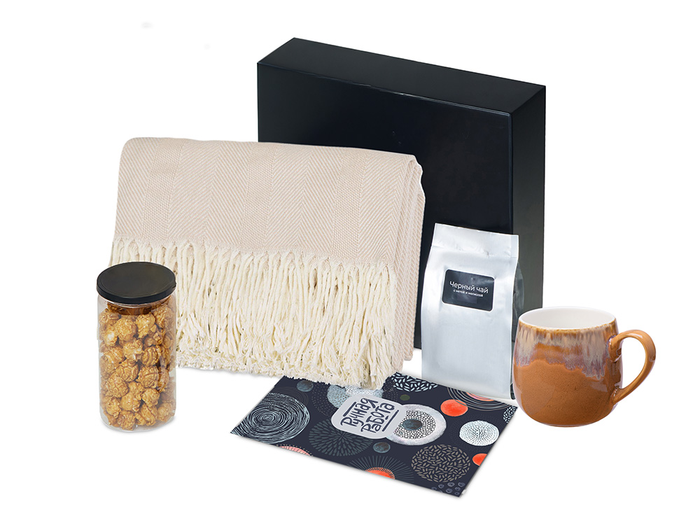 Подарочный набор Re:y. Haven  с пледом, кружкой и чаем