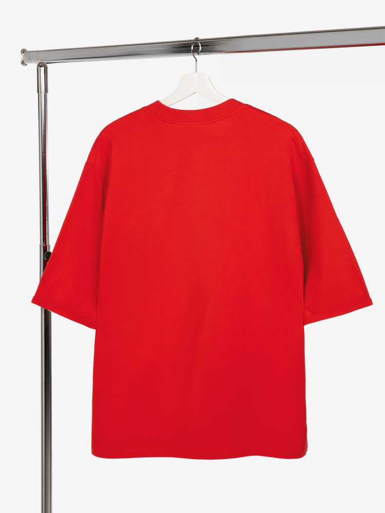 Футболка оверсайз унисекс Kosmos 2.0, красная (алая)