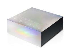 Подарочная коробка с голографическим шубером Aurora, L, вн. размер 260х260х100 мм.