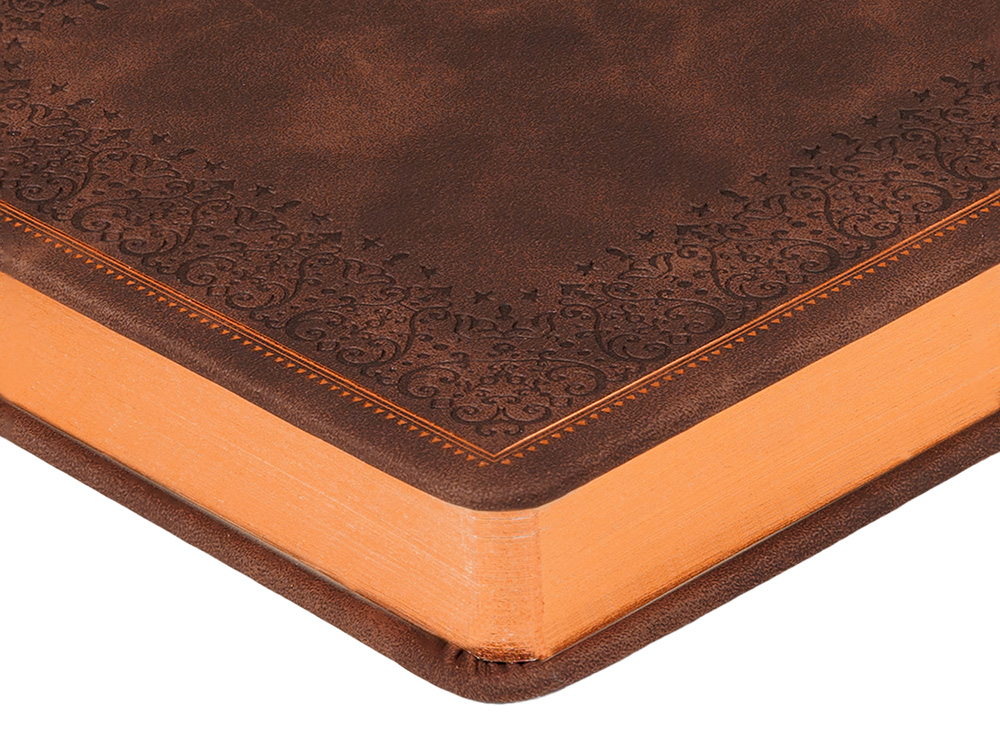 Ежедневник недатированный А5 Royal, коричневый с бронзовым срезом Ежедневник недатированный А5 Royal, коричневый с бронзовым срезом