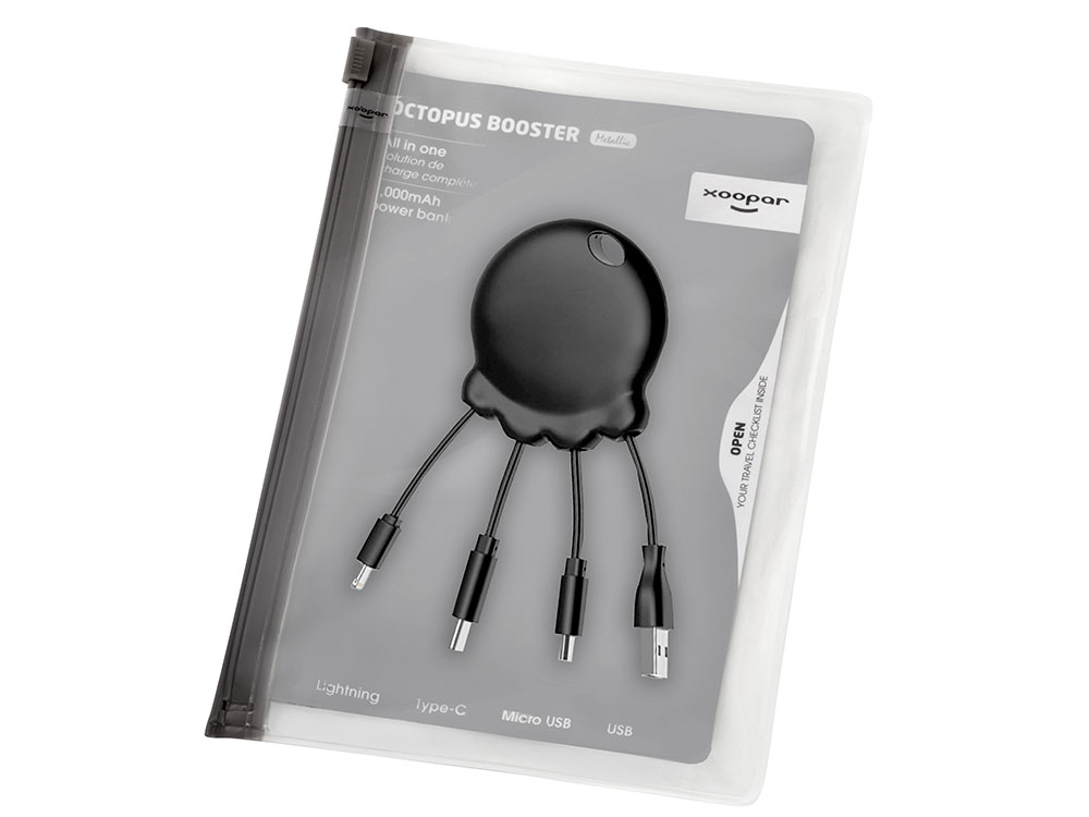 Портативное зарядное устройство Octopus Booster, 1000 mAh, черный Портативное зарядное устройство Octopus Booster, 1000 mAh, черный