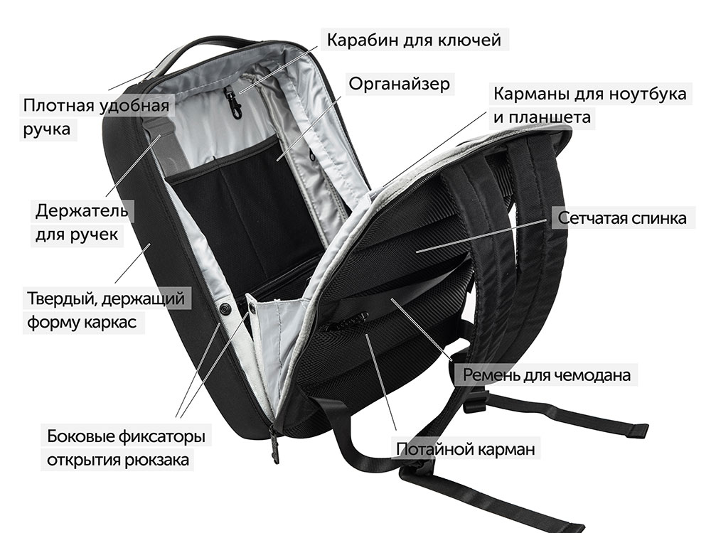 Рюкзак Toff для ноутбука 15,6'', черный (Р)