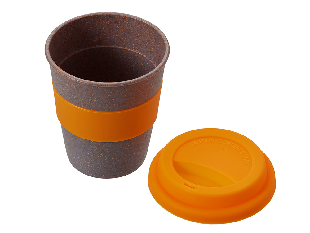 Стакан с силиконовой крышкой Café, оранжевый