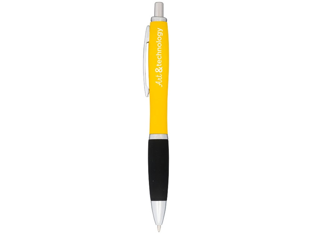 Прорезиненная шариковая ручка Nash, желтый