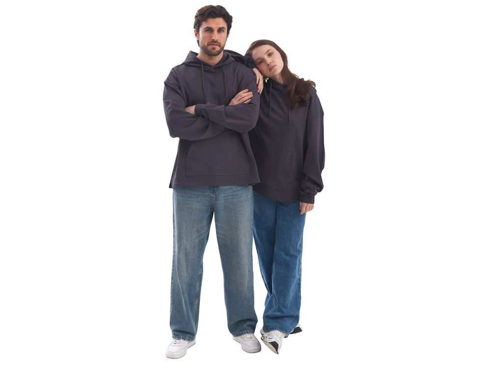 Худи оверсайз Alpha.01 унисекс, темно-серый