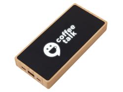 Внешний аккумулятор с подсветкой лого и солнечной панелью Reedia S1, 10000 mAh, бамбук, черный