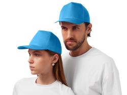 Бейсболка Poly 5-ти панельная 120 гр, голубой Бейсболка Poly 5-ти панельная 120 гр, голубой