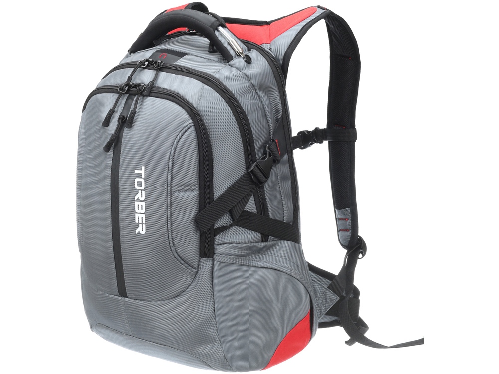 Рюкзак TORBER DRIVE с отделением для ноутбука 15, серый/красный, полиэстер 1680D, 36x17x50 см, 30 л Рюкзак TORBER DRIVE с отделением для ноутбука 15, серый/красный, полиэстер 1680D, 36x17x50 см, 30 л