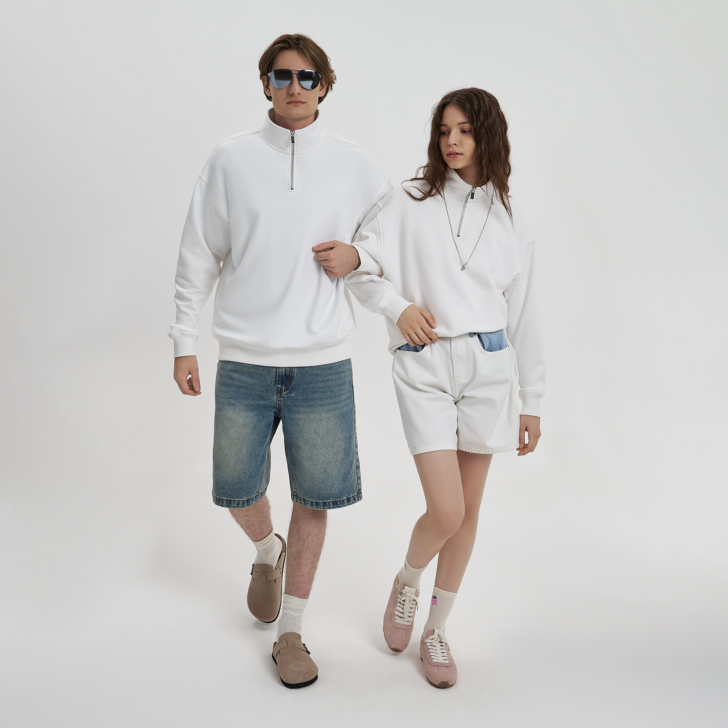 Толстовка на молнии унисекс Флоу (Flow), белая, размер 5XL/6XL Толстовка на молнии унисекс Флоу (Flow), белая, размер 5XL/6XL