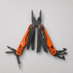 Мультитул Stinger, 107 х 19 мм, 19 функций, сталь, оранжевый корпус, стоунвош, в картонной коробке, в комплекте нейлоновый чехол