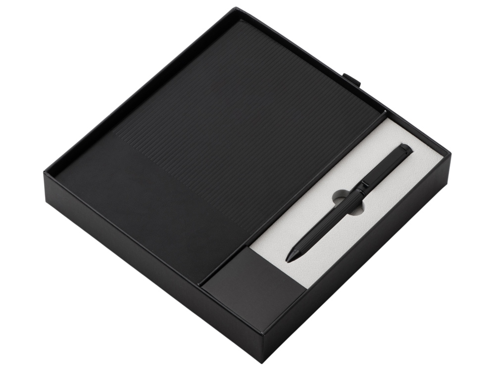 Набор блокнот в гибкой обложке А5 и металлическая шариковая ручка Nabokov, черный