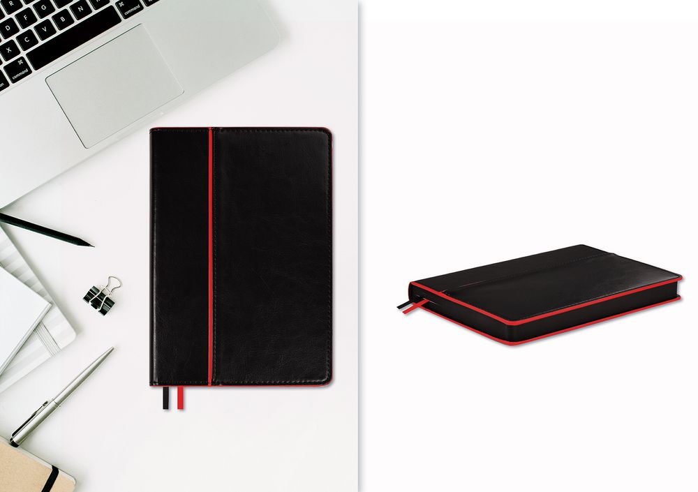 Ежедневник Alanis, недатированный, черный с красным Ежедневник Alanis, недатированный, черный с красным