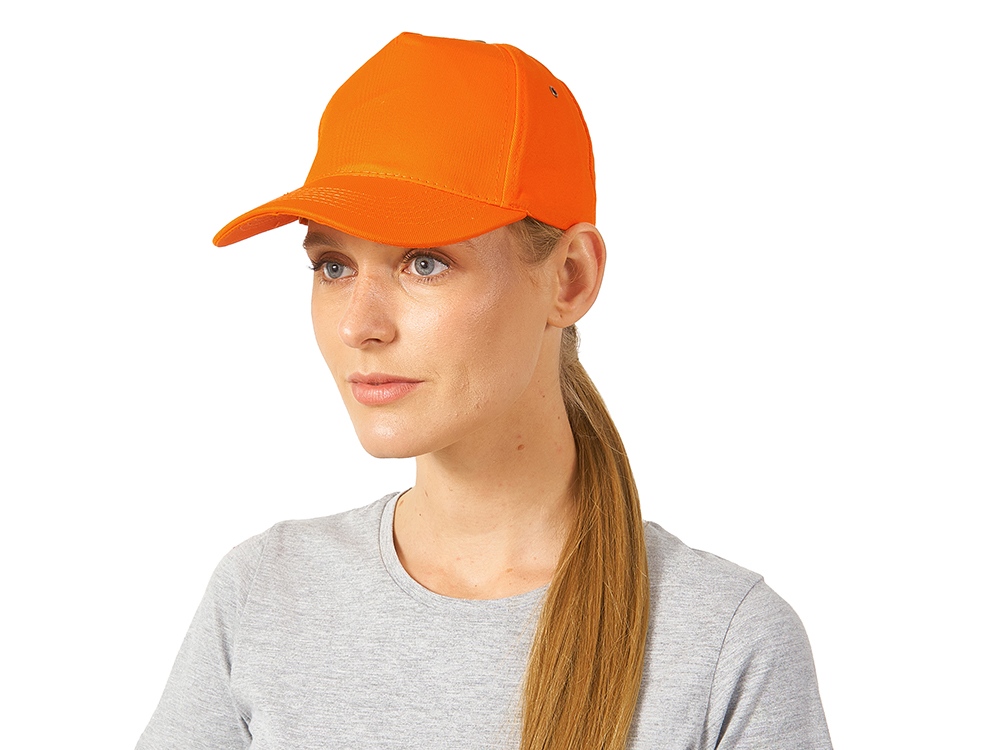 Бейсболка New York  5-ти панельная  с металлической застежкой и фурнитурой, оранжевый