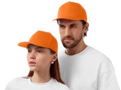 Бейсболка Mix 5-ти панельная 180 гр, оранжевый Бейсболка Mix 5-ти панельная 180 гр, оранжевый
