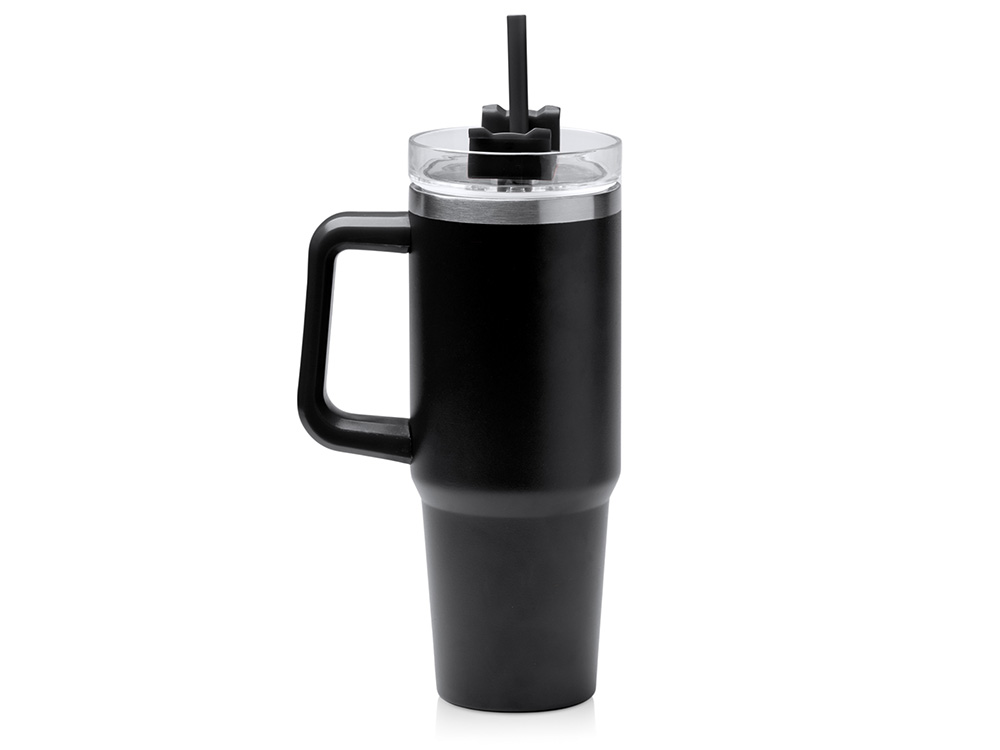 Термокружка Крэнстон с двойными стенками из переработанной нержавеющей стали, черный