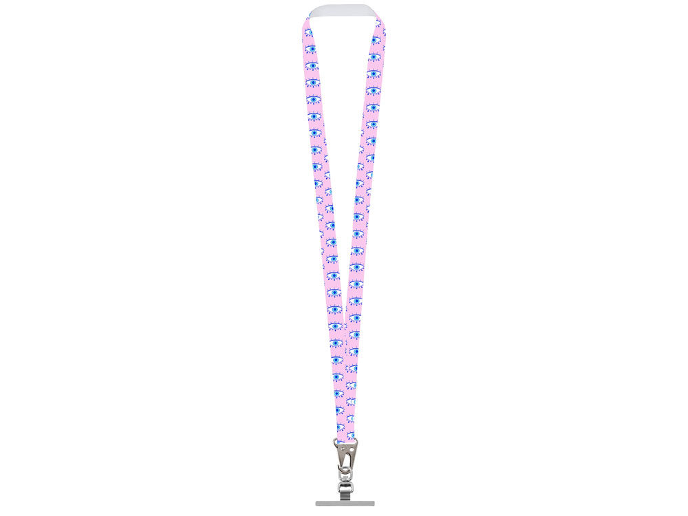 Ланъярд 2,5 см под сублимацию с большим карабином и металлическим держателем для телефона