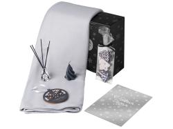 Подарочный набор с пледом, свечой и диффузором, серый