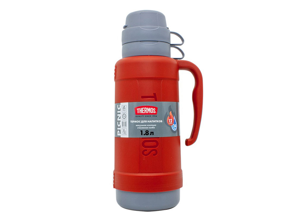 Термос со стеклянной колбой тм THERMOS PICNIC 40 Series Red 1,8L