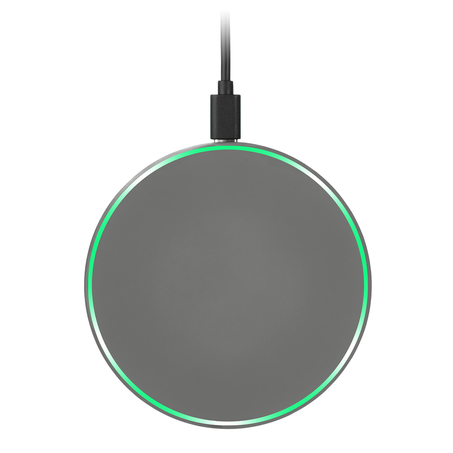 Беспроводное зарядное устройство с подсветкой 15W Аурис (Auris), серое Беспроводное зарядное устройство с подсветкой 15W Аурис (Auris), серое