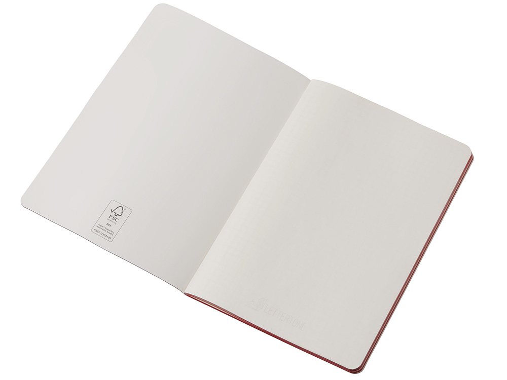 Блокнот Audrey А5 на сшивке в гибкой обложке софт-тач, красный