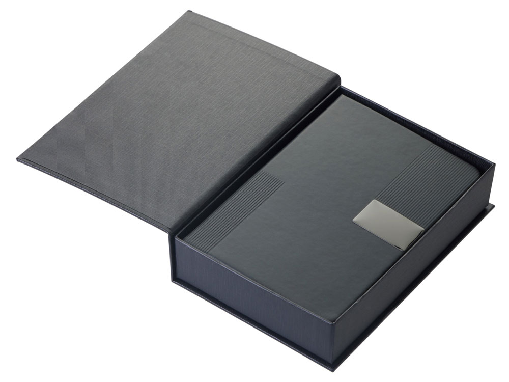 Подарочный набор Goethe с блокнотом А5, 2-мя ручками и картхолдером, черный