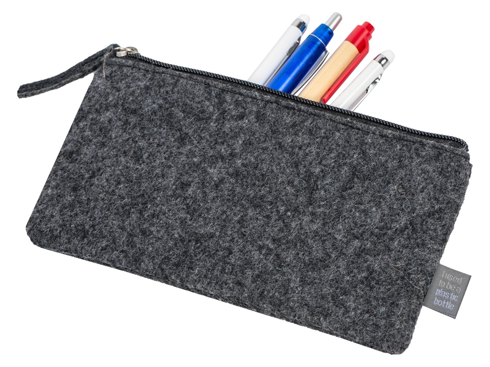 Пенал из RPET-фетра Felt, серый Пенал из RPET-фетра Felt, серый