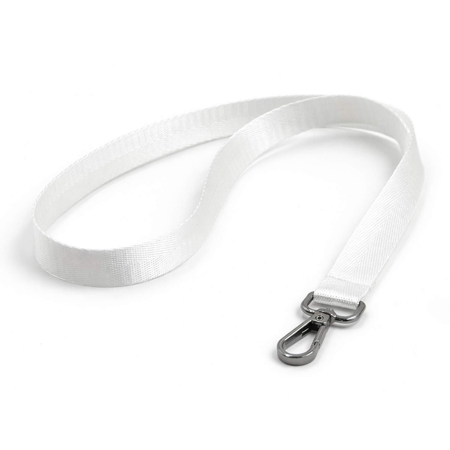 Лента для бейджа Flat, с карабином (белый)