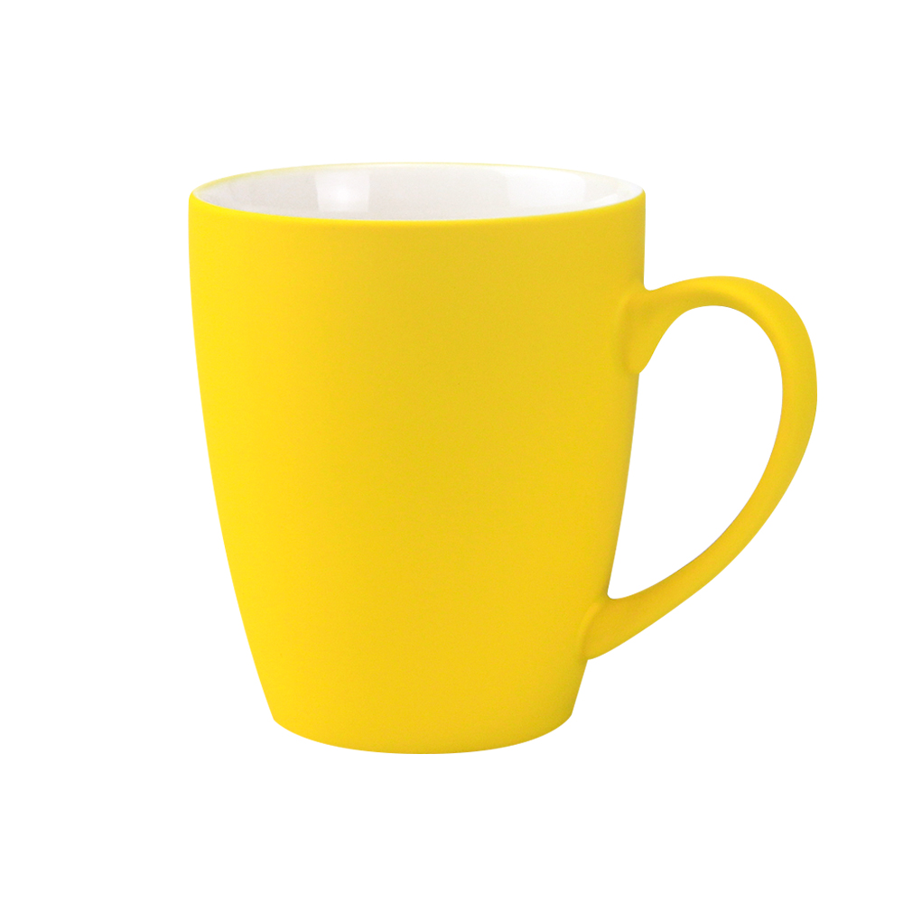 Кружка Elegante, софт-тач, 350мл, желтая-S