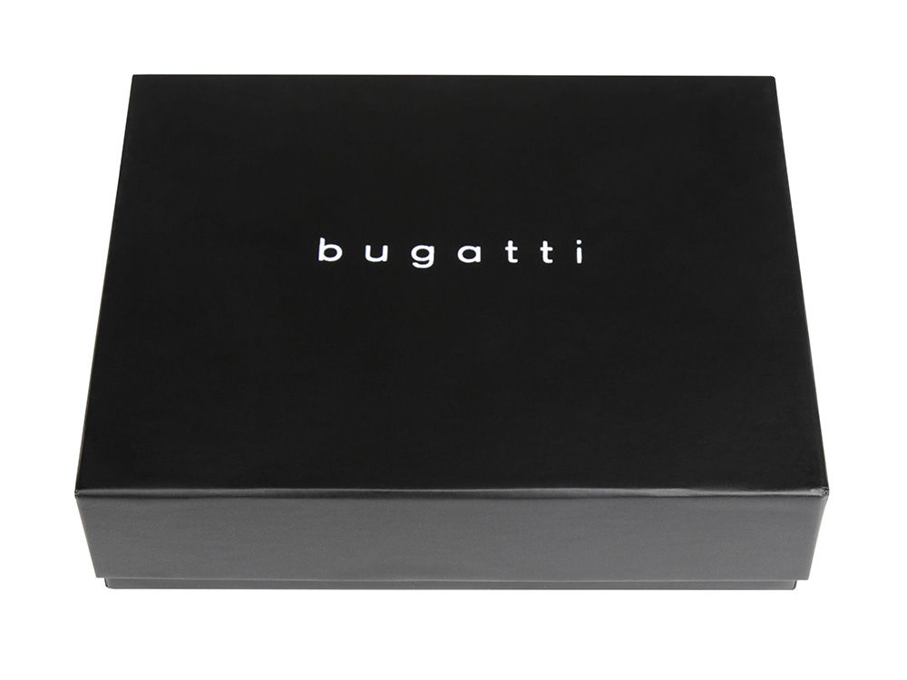 Портмоне BUGATTI ЧЕРНАЯ МАГИЯ | BLACK MAGIC, с защитой данных RFID, черное, натуральная кожа козы, 9х1х10 см
