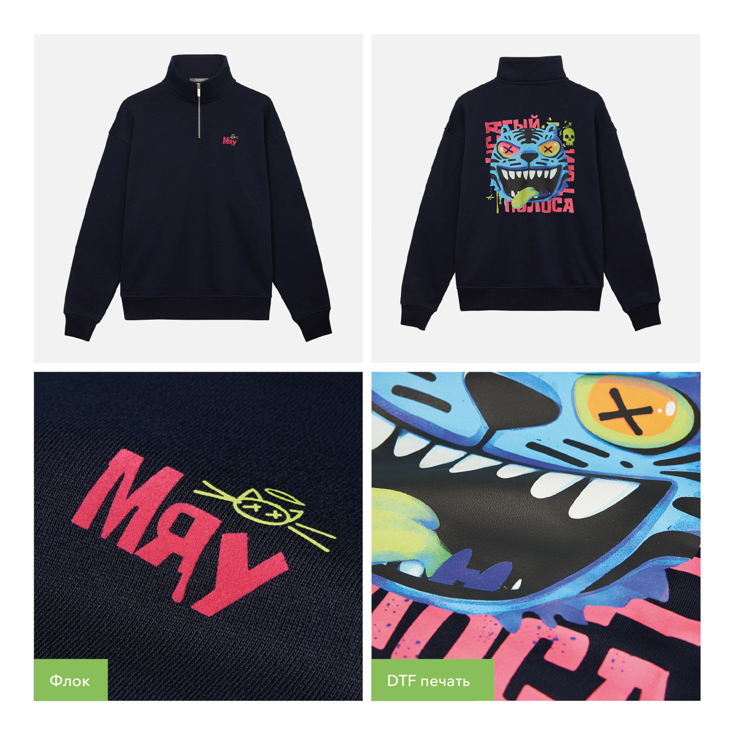 Толстовка на молнии унисекс Флоу (Flow), темно-синяя, размер 5XL/6XL Толстовка на молнии унисекс Флоу (Flow), темно-синяя, размер 5XL/6XL